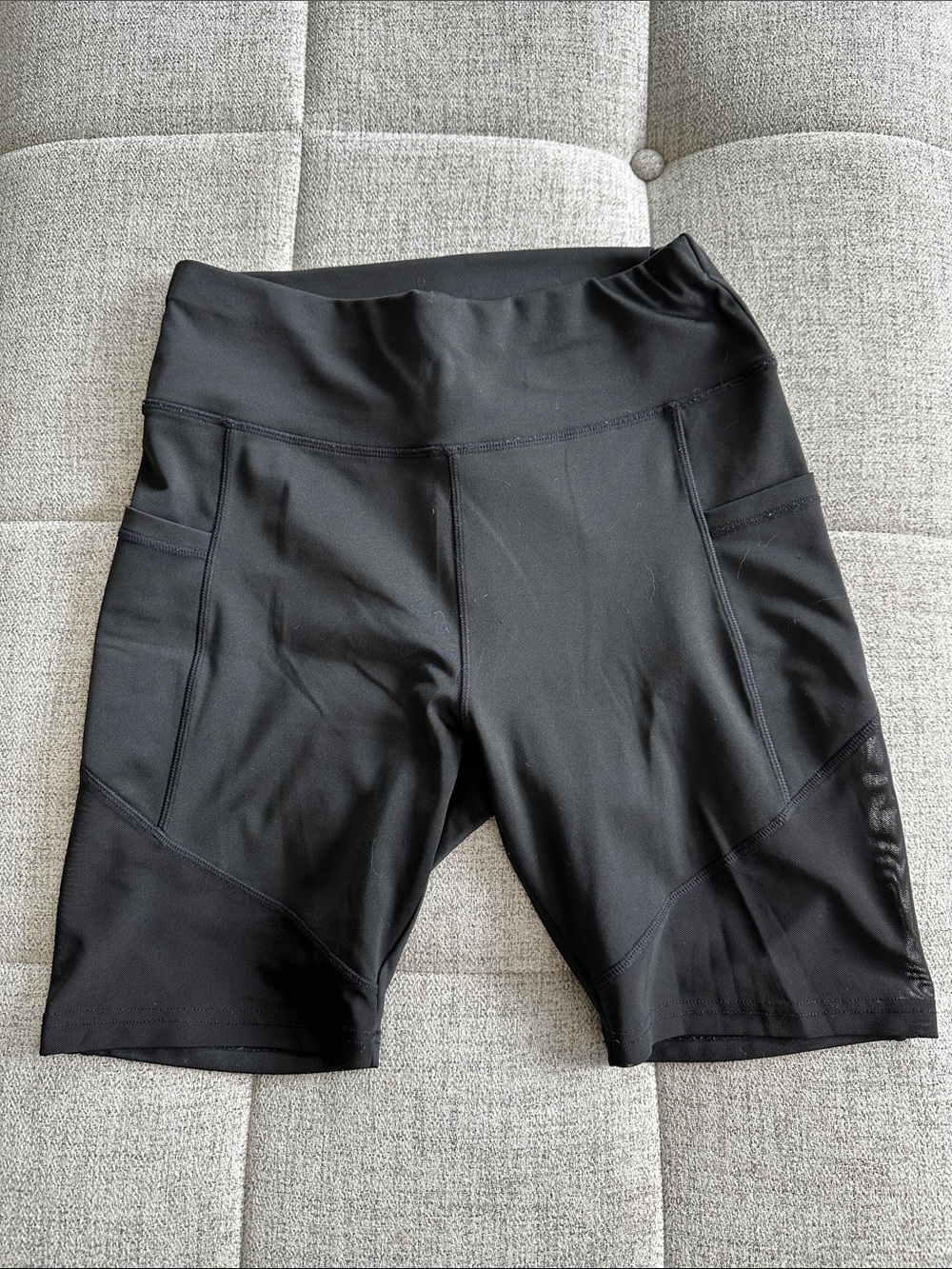 Black High-Waist Athletic Bike Shorts